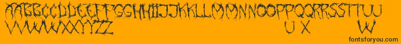 Шрифт PaintItGloomEng – чёрные шрифты на оранжевом фоне