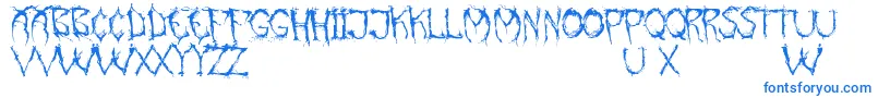 PaintItGloomEng-Schriftart – Blaue Schriften auf weißem Hintergrund