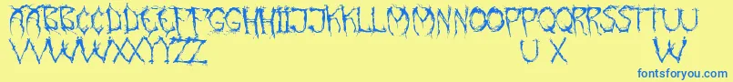 Шрифт PaintItGloomEng – синие шрифты на жёлтом фоне