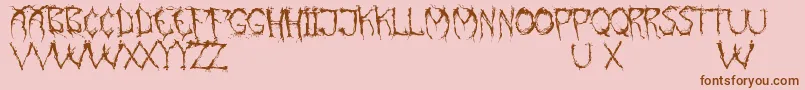 Шрифт PaintItGloomEng – коричневые шрифты на розовом фоне