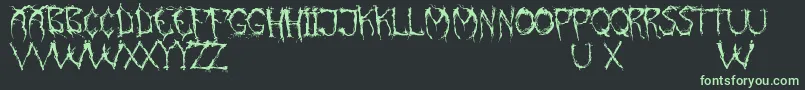 PaintItGloomEng-fontti – vihreät fontit mustalla taustalla