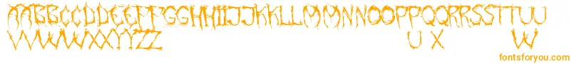 PaintItGloomEng-Schriftart – Orangefarbene Schriften auf weißem Hintergrund
