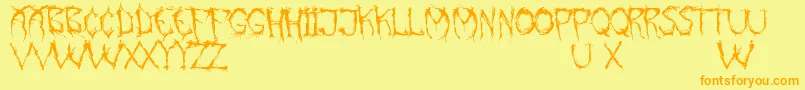 Шрифт PaintItGloomEng – оранжевые шрифты на жёлтом фоне