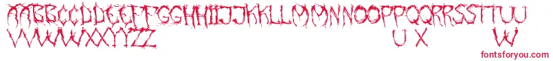 PaintItGloomEng Font – Red Fonts on White Background