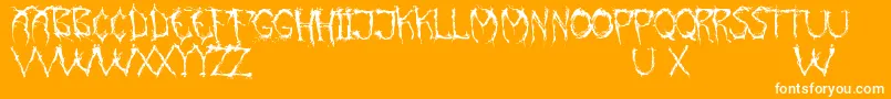 PaintItGloomEng-Schriftart – Weiße Schriften auf orangefarbenem Hintergrund