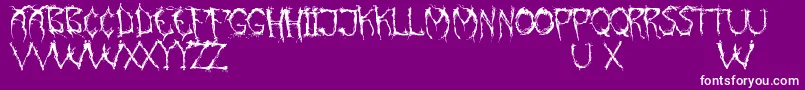PaintItGloomEng-Schriftart – Weiße Schriften auf violettem Hintergrund