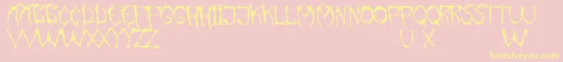 PaintItGloomEng Font – Yellow Fonts on Pink Background