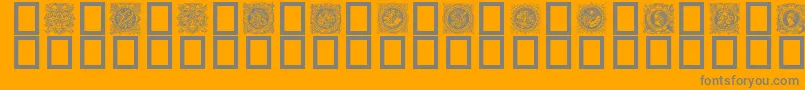 フォント1998b – オレンジの背景に灰色の文字