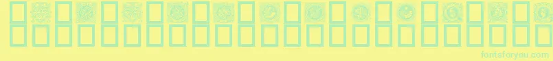 1998b Font – Green Fonts on Yellow Background