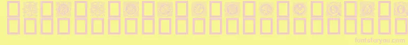 フォント1998b – ピンクのフォント、黄色の背景