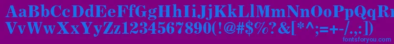 フォントLockupSsiBold – 紫色の背景に青い文字