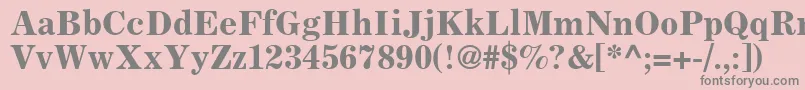 フォントLockupSsiBold – ピンクの背景に灰色の文字