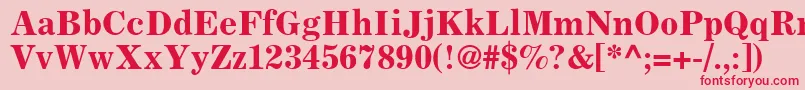 フォントLockupSsiBold – ピンクの背景に赤い文字