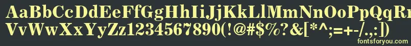 フォントLockupSsiBold – 黒い背景に黄色の文字