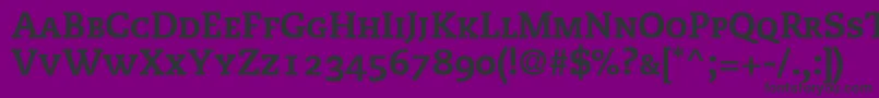 PmnCaecilia85HeavySmallCapsOldstyleFigures-Schriftart – Schwarze Schriften auf violettem Hintergrund