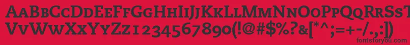 PmnCaecilia85HeavySmallCapsOldstyleFigures Font – Black Fonts on Red Background