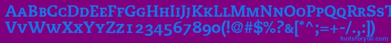 PmnCaecilia85HeavySmallCapsOldstyleFigures Font – Blue Fonts on Purple Background