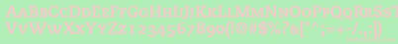 PmnCaecilia85HeavySmallCapsOldstyleFigures Font – Pink Fonts on Green Background