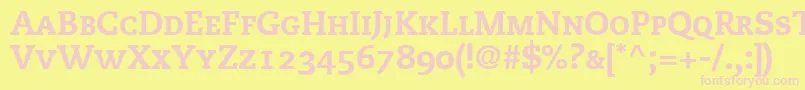 PmnCaecilia85HeavySmallCapsOldstyleFigures Font – Pink Fonts on Yellow Background