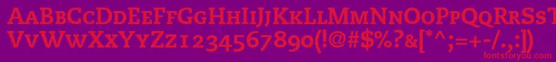 PmnCaecilia85HeavySmallCapsOldstyleFigures Font – Red Fonts on Purple Background