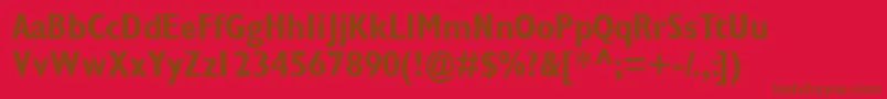 GimletcondsskBold-Schriftart – Braune Schriften auf rotem Hintergrund