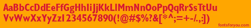 フォントGimletcondsskBold – オレンジの背景に赤い文字