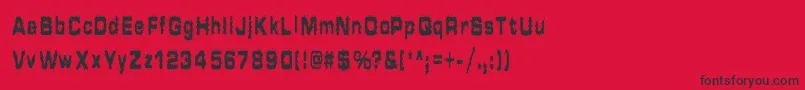 HammeredType-fontti – mustat fontit punaisella taustalla