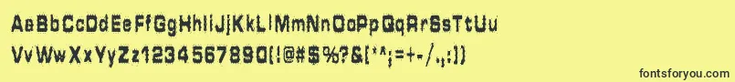 HammeredType-Schriftart – Schwarze Schriften auf gelbem Hintergrund