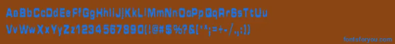フォントHammeredType – 茶色の背景に青い文字