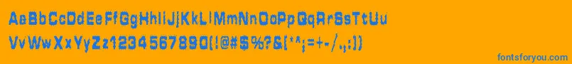 Шрифт HammeredType – синие шрифты на оранжевом фоне