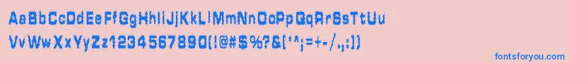 フォントHammeredType – ピンクの背景に青い文字