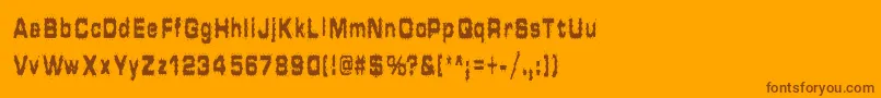 HammeredType-Schriftart – Braune Schriften auf orangefarbenem Hintergrund