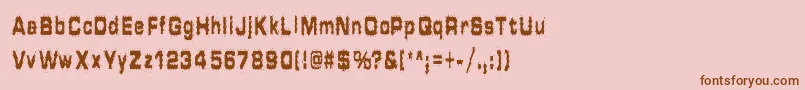 HammeredType-Schriftart – Braune Schriften auf rosa Hintergrund