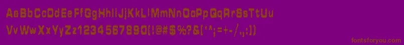HammeredType-Schriftart – Braune Schriften auf violettem Hintergrund