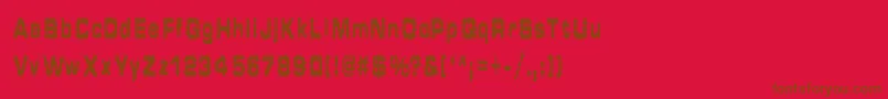 フォントHammeredType – 赤い背景に茶色の文字