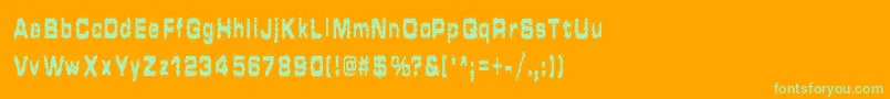 HammeredType Font – Green Fonts on Orange Background