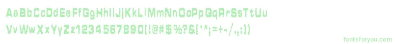 フォントHammeredType – 白い背景に緑のフォント