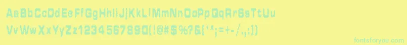 HammeredType-Schriftart – Grüne Schriften auf gelbem Hintergrund