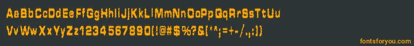 HammeredType-Schriftart – Orangefarbene Schriften auf schwarzem Hintergrund
