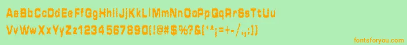 HammeredType Font – Orange Fonts on Green Background
