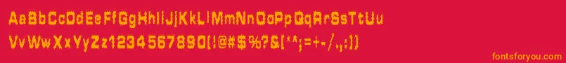 HammeredType-Schriftart – Orangefarbene Schriften auf rotem Hintergrund