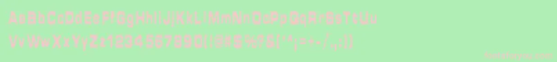 HammeredType-fontti – vaaleanpunaiset fontit vihreällä taustalla