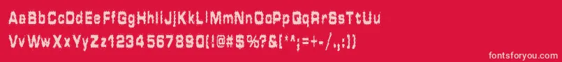 HammeredType-Schriftart – Rosa Schriften auf rotem Hintergrund