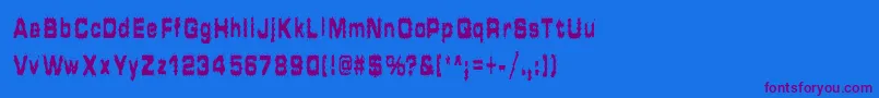 HammeredType Font – Purple Fonts on Blue Background