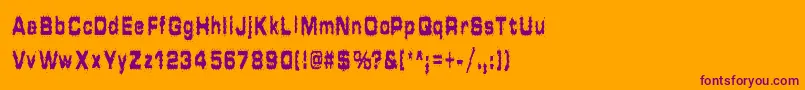 HammeredType-Schriftart – Violette Schriften auf orangefarbenem Hintergrund