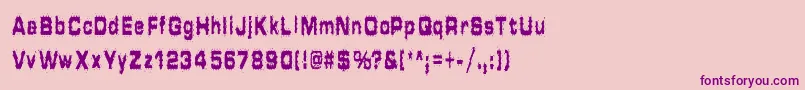 フォントHammeredType – ピンクの背景に紫のフォント