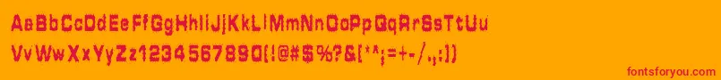 Шрифт HammeredType – красные шрифты на оранжевом фоне