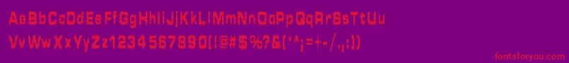 フォントHammeredType – 紫の背景に赤い文字