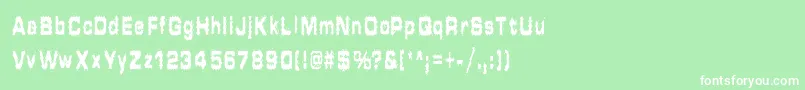 フォントHammeredType – 緑の背景に白い文字