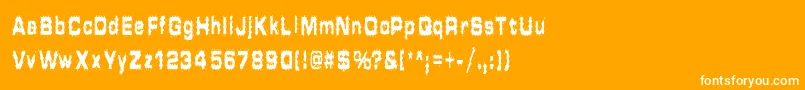 フォントHammeredType – オレンジの背景に白い文字